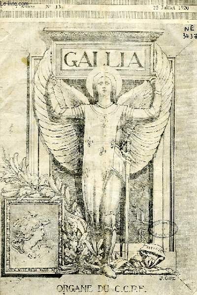 GALLIA, ANNEE I, N 13, 25 JUILLET 1920