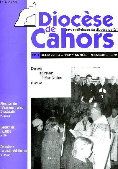 DIOCESE DE CAHORS, N 1, N2, N3, N4, JAN.-AVRIL 2004