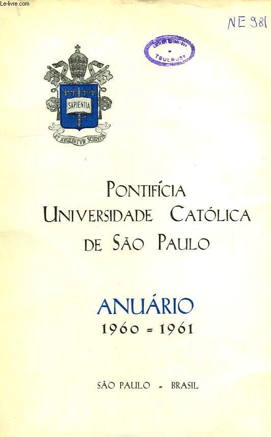 PONTIFICIA UNIVERSIDADE CATOLICA DE SO PAULO, ANUARIO 1960-61