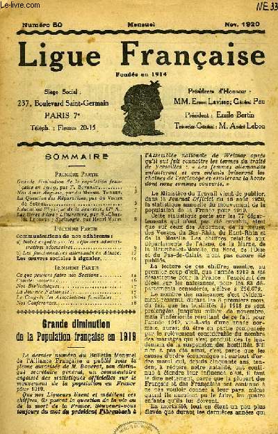 LIGUE FRANCAISE, N 50, NOV. 1920