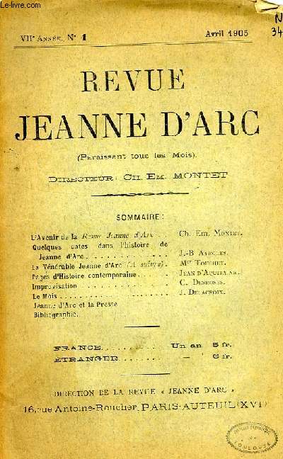 REVUE JEANNE D'ARC, VIIe ANNEE, N 4, AVRIL 1905