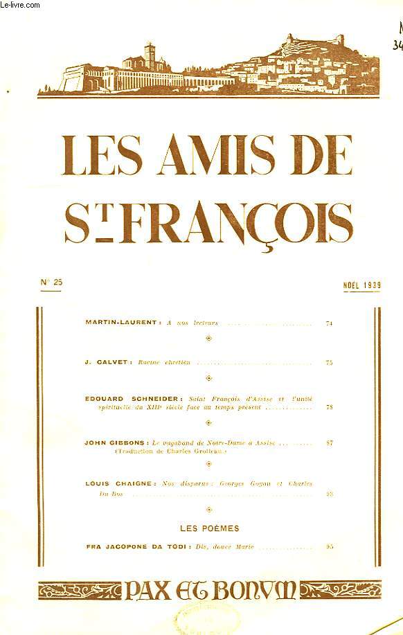 LES AMIS DE St-FRANCOIS, N 25, NOEL 1939