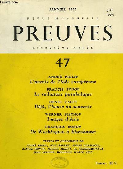 PREUVES, N 47, JAN. 1955