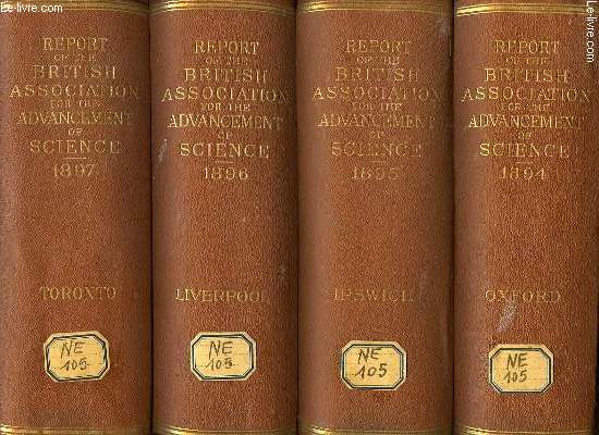 REPORT OF THE BRITISH ASSOCIATION FOR THE ADVANCEMENT OF SCIENCE, FROM 1894 TO 1918 (25 VOL.)