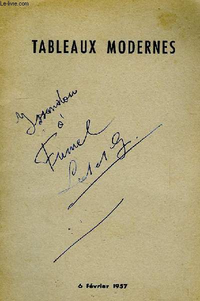 TABLEAUX MODERNES, AQUARELLES, PASTELS, GOUACHES, DESSINS, HOTEL DROUOT, SALLE N1, FEV. 1957