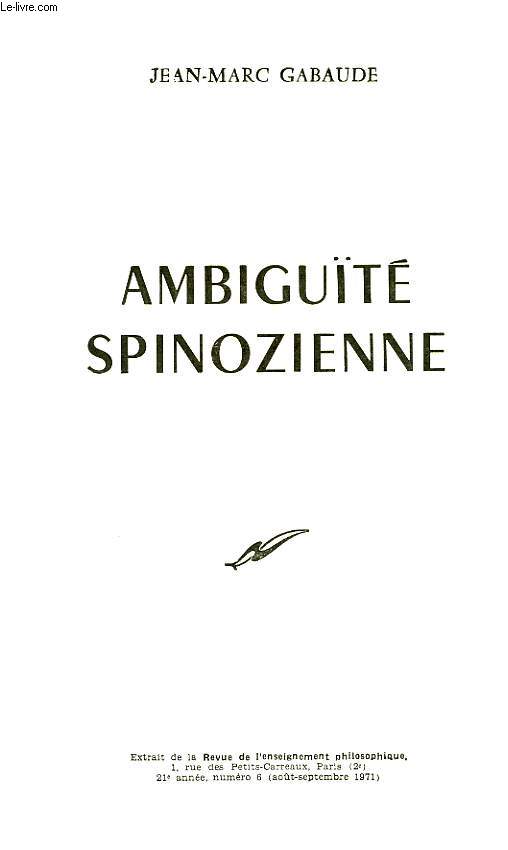 AMBIGUITE SPINOZIENNE