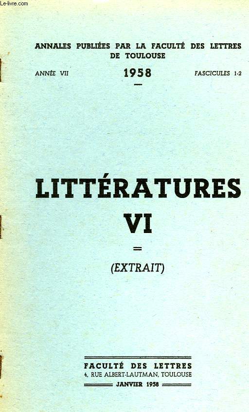 LITTERATURES VI (EXTRAIT), CULTURE ET MODERNITE