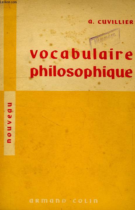 NOUVEAU VOCABULAIRE PHILOSOPHIQUE