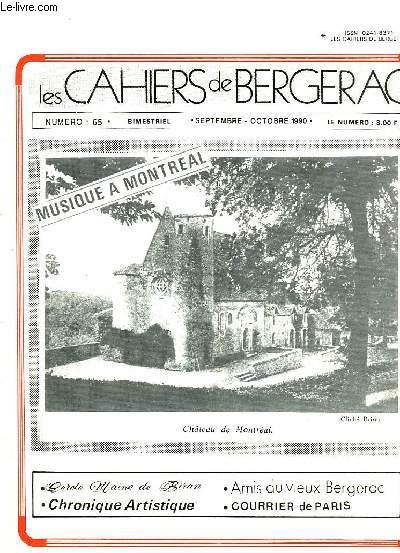 LES CAHIERS DE BERGERAC, N 65, SEPT.-OCT. 1990