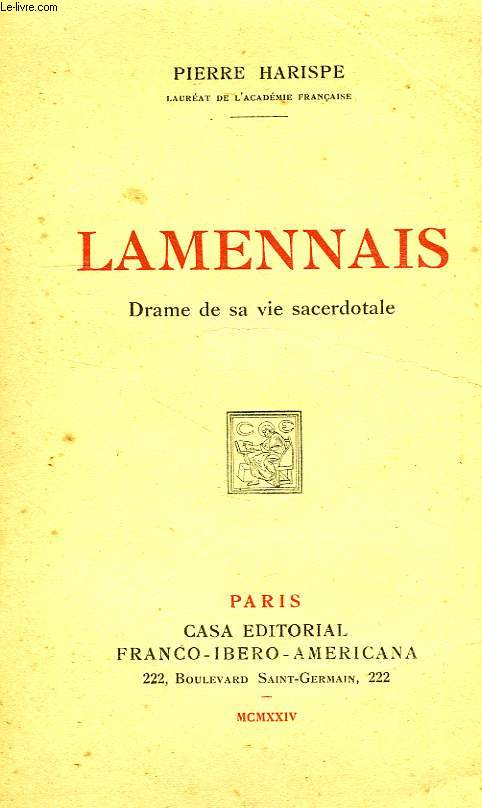 LAMENNAIS, DRAME DE SA VIE SACERDOTALE