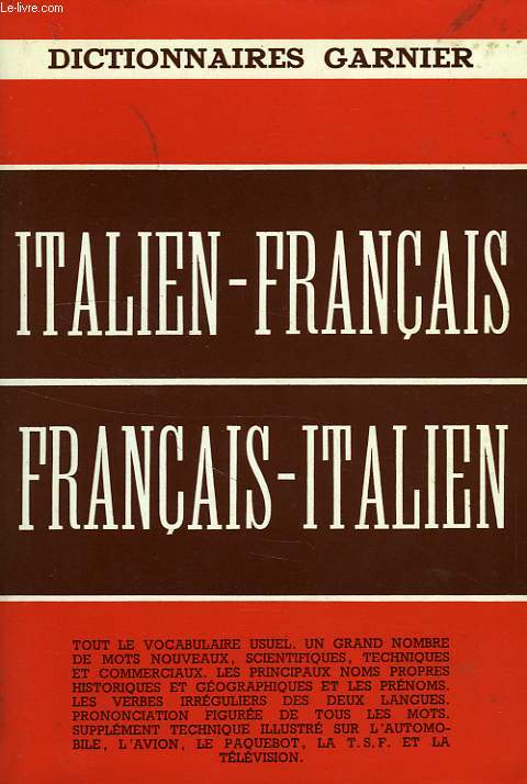 DICTIONNAIRE MODERNE ITALIEN-FRANCAIS ET FRANCAIS-ITALIEN