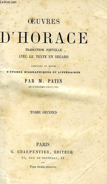 OEUVRES D'HORACE, TOME II
