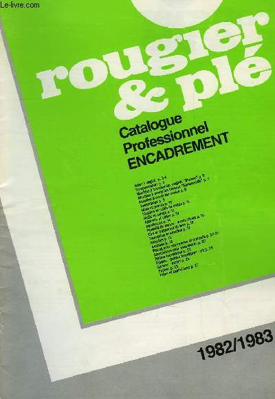 ROUGIER ET PLE, CATALOGUE PROFESSIONNEL ENCADREMENT, 1983-83