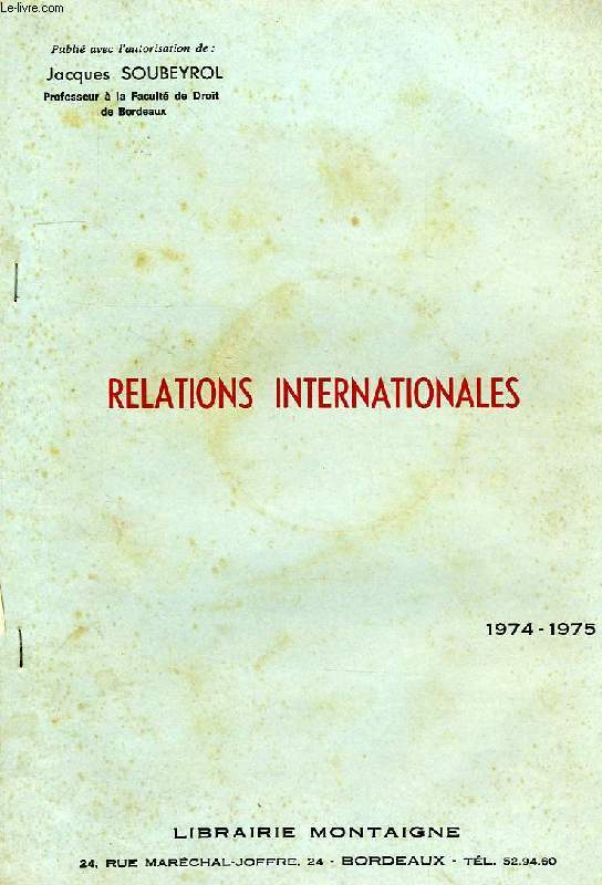 RELATIONS INTERNATIONALES