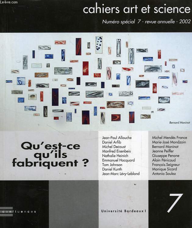 CAHIERS ART ET SCIENCE, N SPECIAL, 7, 2002