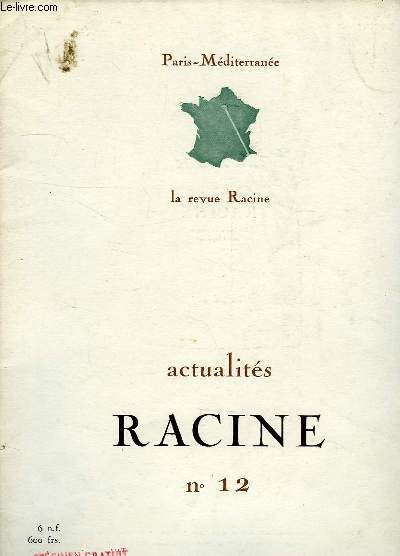 PARIS-MEDITERRANEE, LA REVUE RACINE, N 12