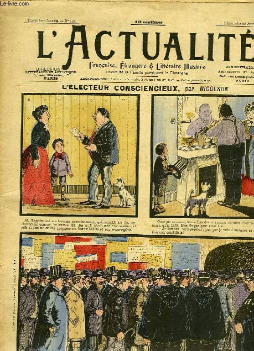 L'ACTUALITE, FRANCAISE, ETRANGERE & LITTERAIRE ILLUSTREE, 3e ANNEE, N 118, DIM. 20 AVRIL 1902