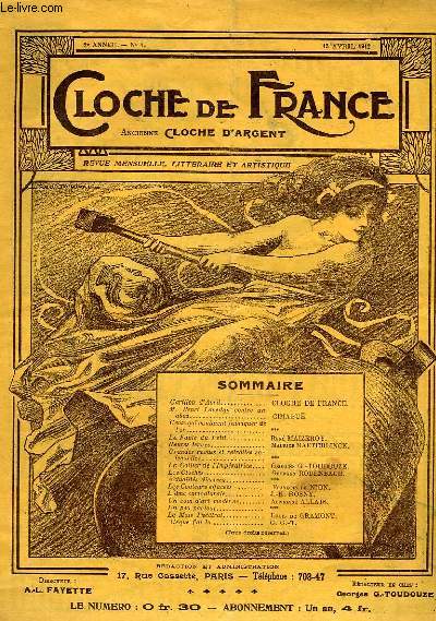 CLOCHE DE FRANCE, 2e ANNEE, N 4, AVRIL 1912