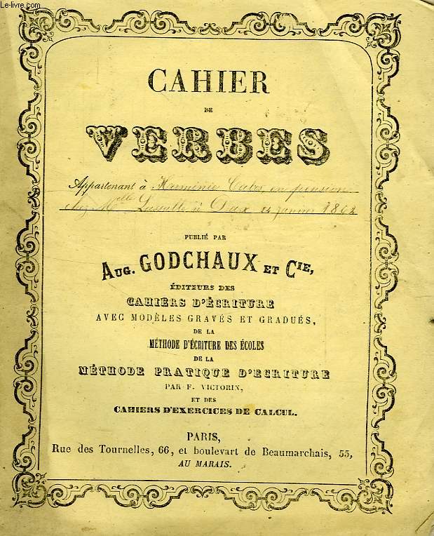 CAHIER DE VERBES