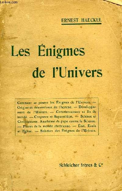 LES ENIGMES DE L'UNIVERS