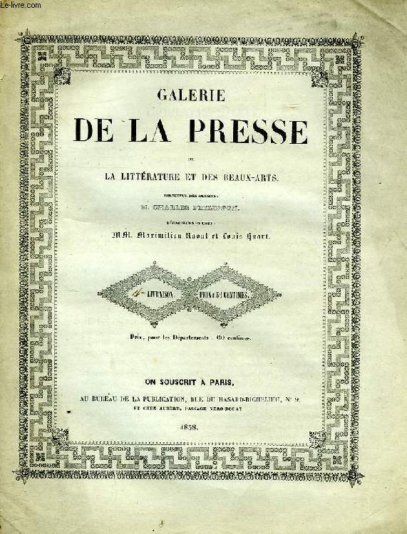 GALERIE DE LA PRESSE, DE LA LITTERATURE ET DES BEAUX-ARTS, 14e LIVRAISON, 1838