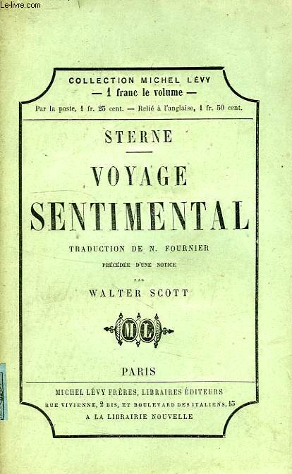 VOYAGE SENTIMENTAL, SUIVI DES LETTRES D'YORICK A ELIZA