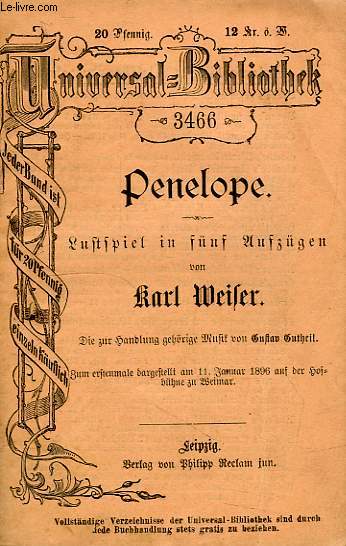 PENELOPE, LUSTSPIEL IN FUNF AUFZUGEN