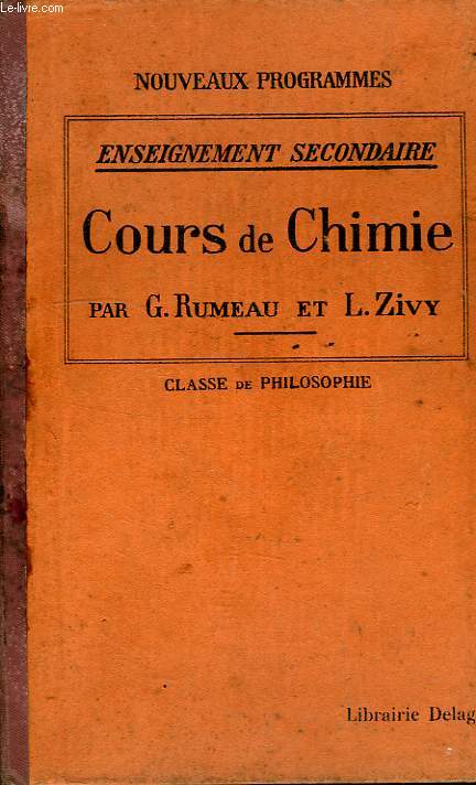 COURS DE CHIMIE, CLASSE DE PHILOSOPHIE