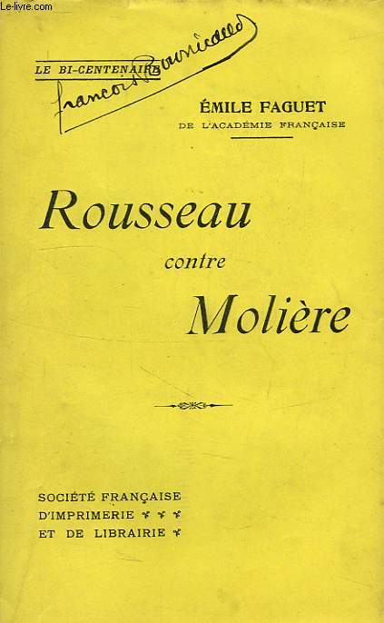 ROUSSEAU CONTRE MOLIERE