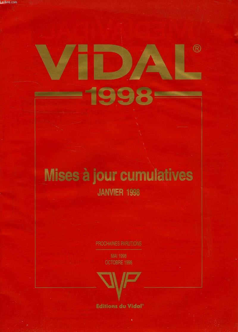 VIDAL 1998, MISES A JOUR CUMULATIVES, JANVIER 1998