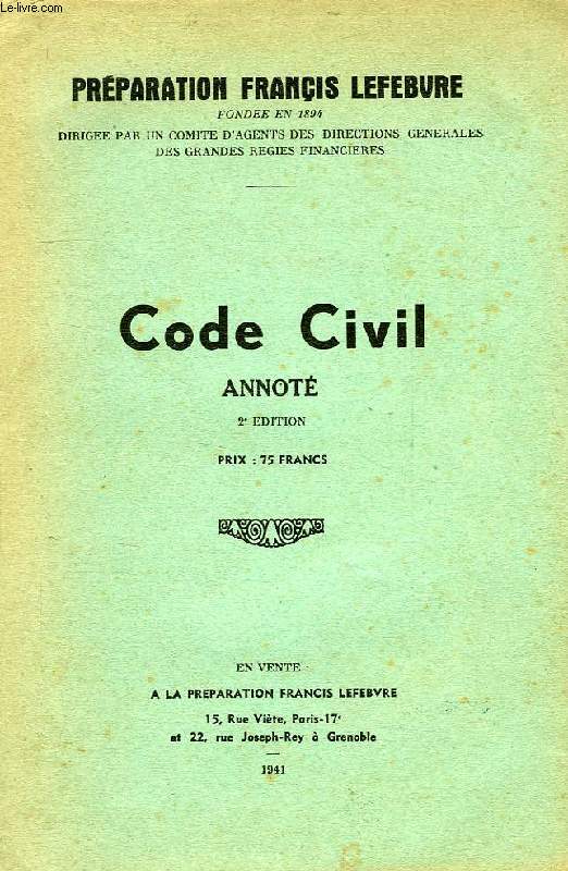 CODE CIVIL ANNOTE