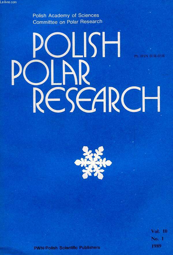 POLISH POLAR RESEARCH, POLSKIE BADANIA POLARNE, VOL. 10, N 1, 1989