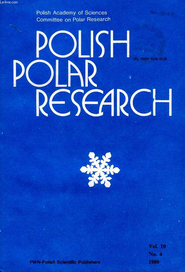 POLISH POLAR RESEARCH, POLSKIE BADANIA POLARNE, VOL. 10, N 4, 1989