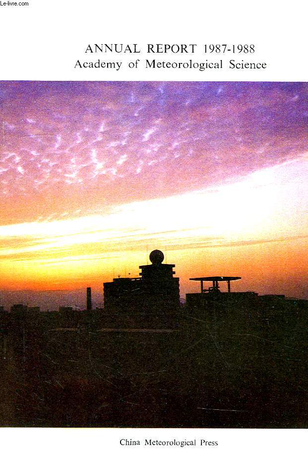 ANNUAL REPORT 1987-1988, ACADEMY OF METEOROLOGICAL SCIENCE