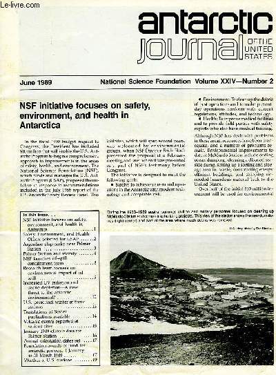 ANTARCTIC JOURNAL OF THE UNITED STATES, VOL. XXIV, N 2, JUNE 1989