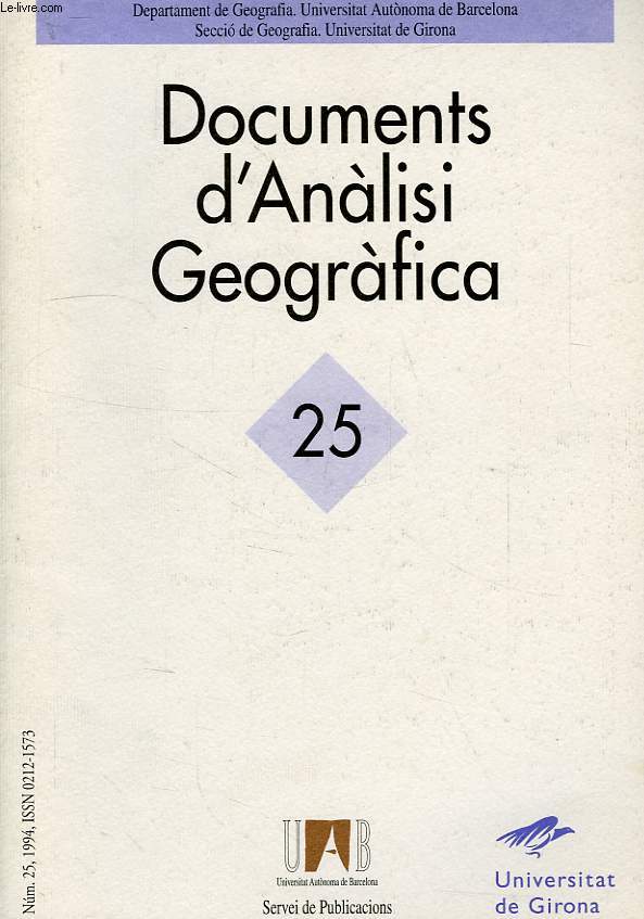 DOCUMENTS D'ANALISI GEOGRAFICA, 25