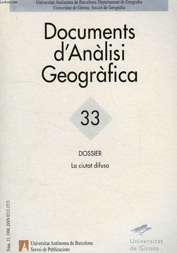 DOCUMENTS D'ANALISI GEOGRAFICA, 33