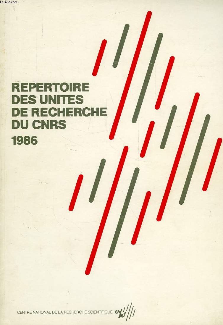 REPERTOIRE DES UNITES DE RECHERCHE DU CNRS, 1986