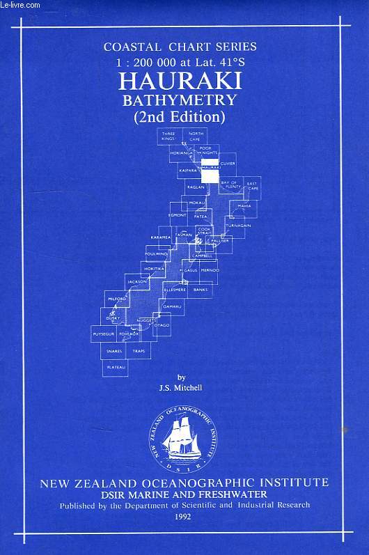 HAURAKI BATHYMETRY, COASTAL CHART SERIES, 1:200 000 at Lat. 41S