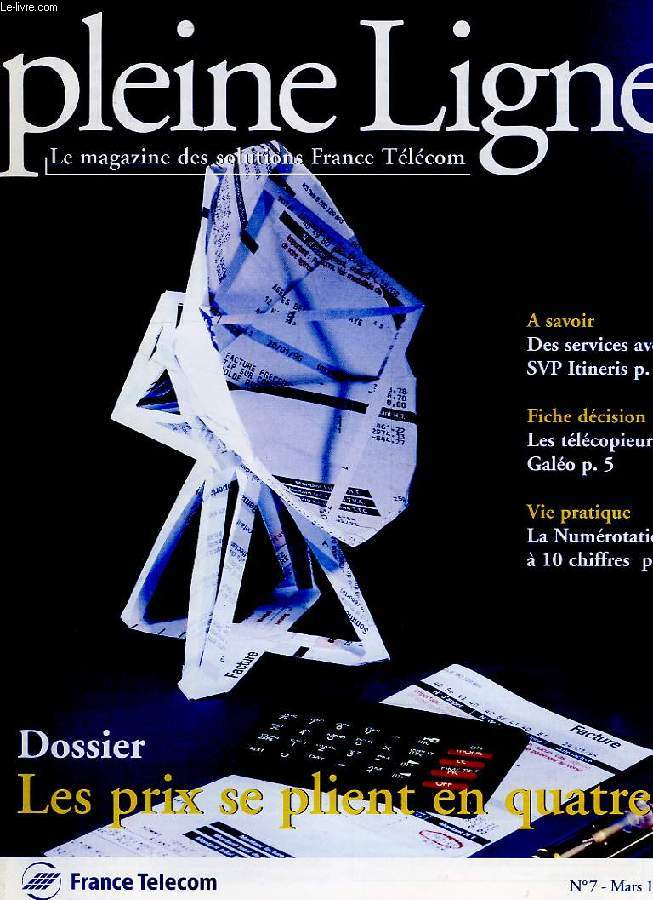 PLEINE LIGNE, LE MAGAZINE DES SOLUTIONS FRANCE TELECOM, N 7, MARS 1996