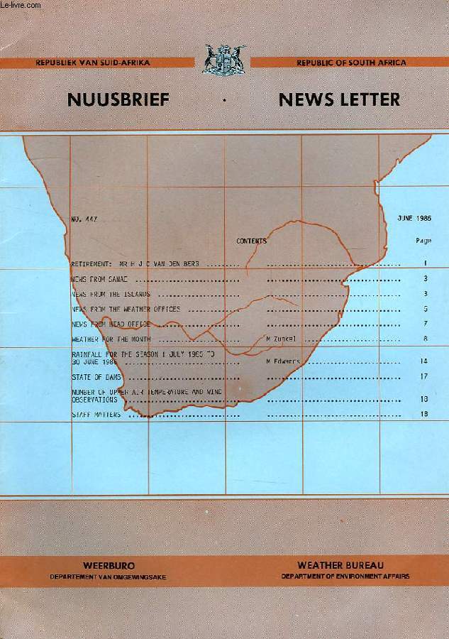 NUUSBRIEF, NEWS LETTER, N 447, JUNE 1986