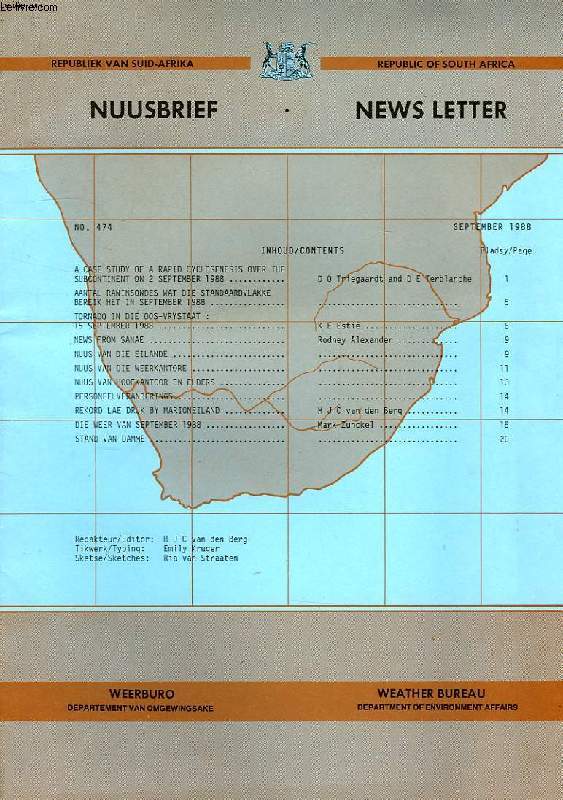 NUUSBRIEF, NEWS LETTER, N 474, SEPT. 1988