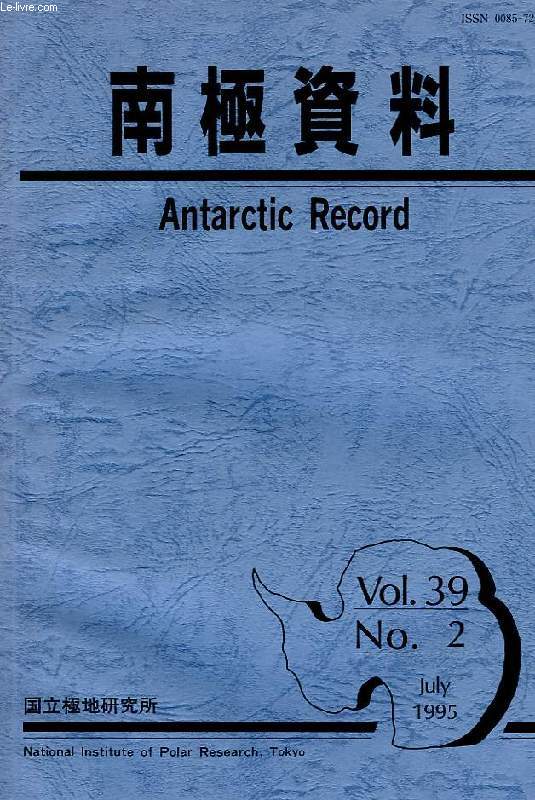 ANTARCTIC RECORD, VOL. 39, N 2, JULY 1995
