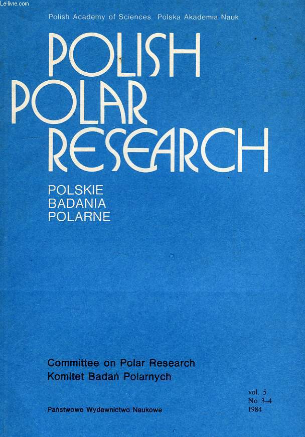 POLISH POLAR RESEARCH, POLSKIE BADANIA POLARNE, VOL. 5, N 3-4, 1983