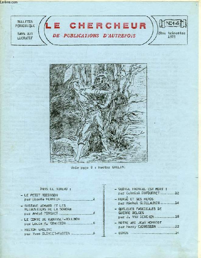 LE CHERCHEUR DE PUBLICATIONS D'AUTREFOIS, N 14, 2e TRIMESTRE 1975