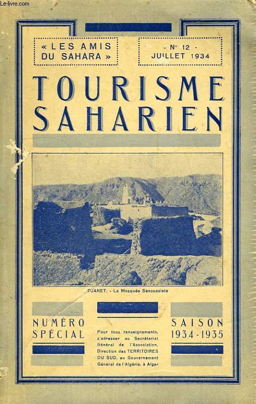 TOURISME SAHARIEN, N 12, JUILLET 1934