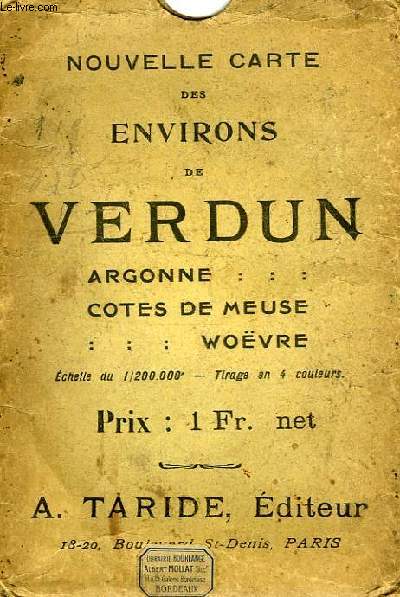 NOUVELLE CARTE DES ENVCIRONS DE VERDUN, 1/200.000e