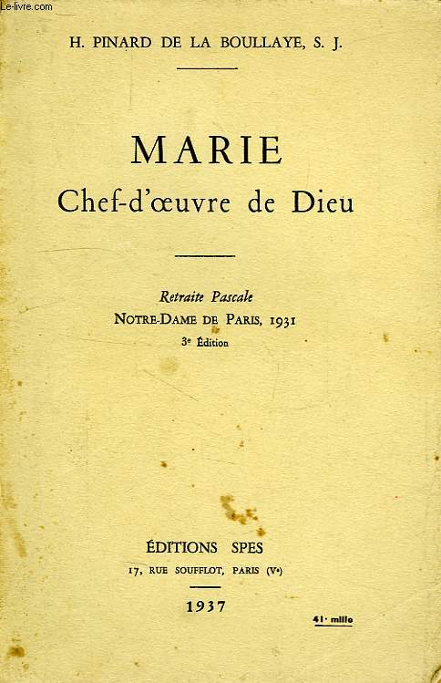 MARIE, CHEF-D'OEUVRE DE DIEU