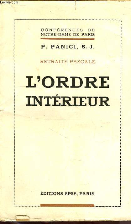 L'ORDRE INTERIEUR