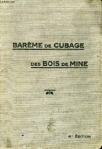 BAREME CLERGET POUR LE CUBAGE DES BOIS DE MINE